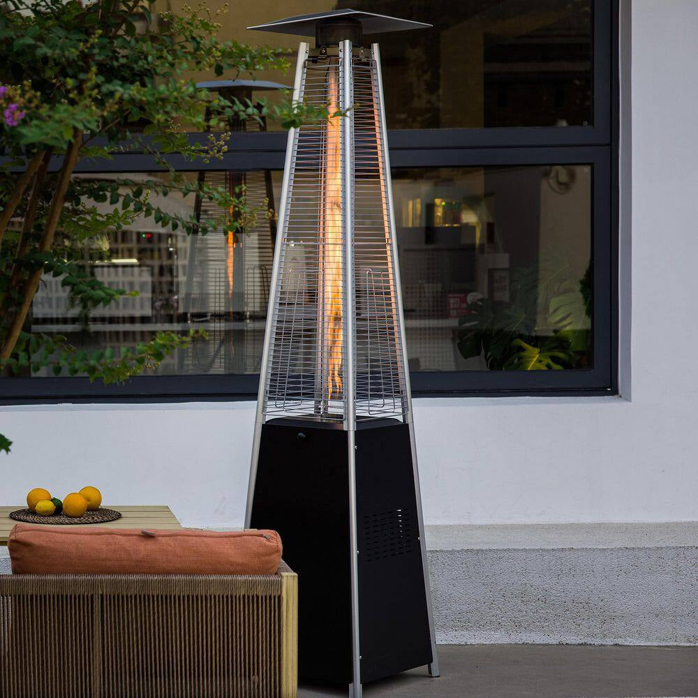 48,000 BTU Pyramid Standing Patio Heater Propane Heater for Outdoor Use with Wheels Ideal for Backyard Balcony 6-8