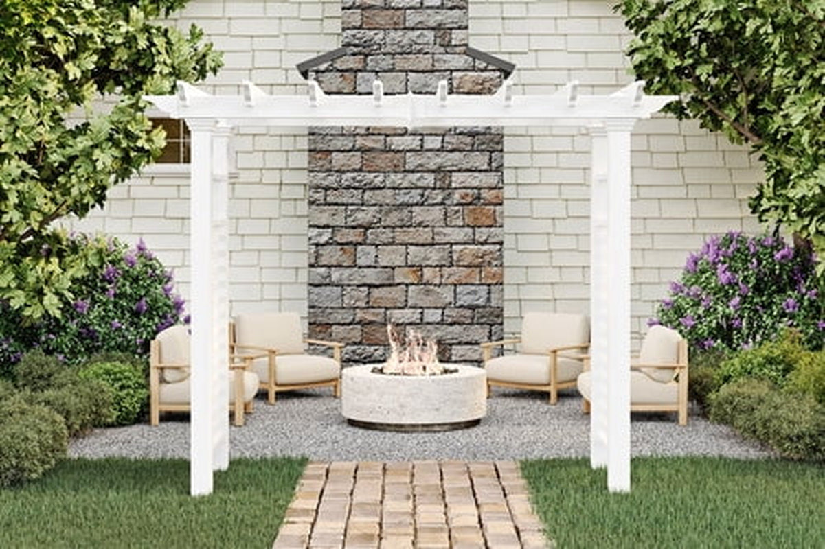88" X 32" X 86.5" Fairfield Grande Vinyl Arbor, White, VA84231