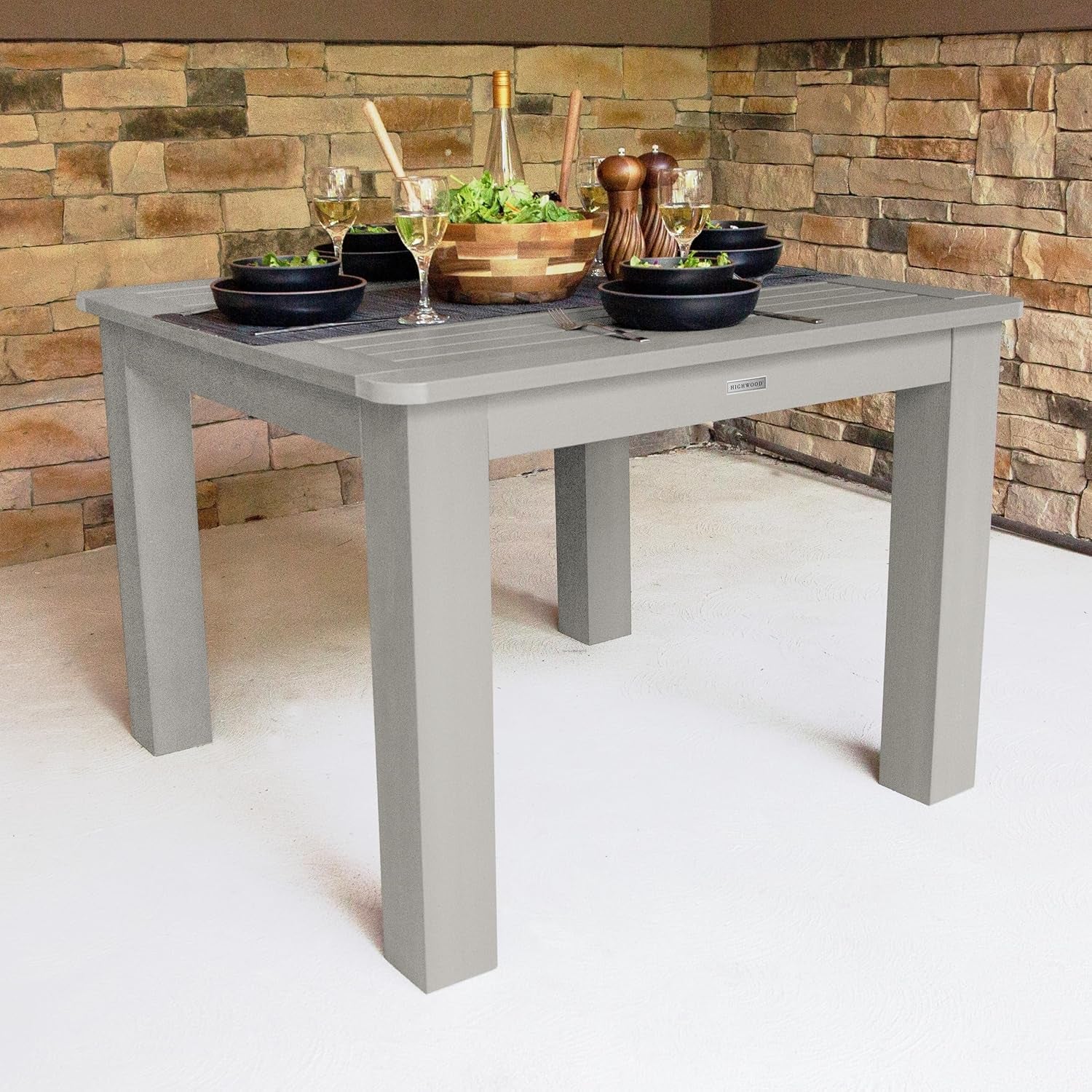 Weatherly 5-Piece Square Dining Height Outdoor Dining Set, Harbor Gray