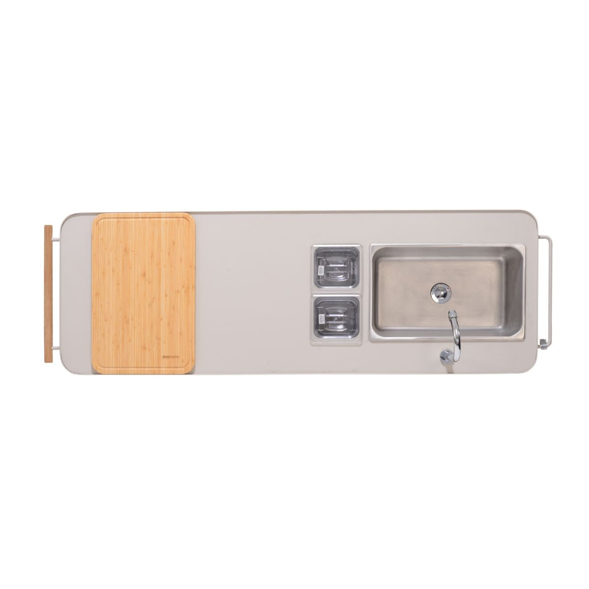 LifestyleGarden Portals Light Outdoor Kitchen with FSC Teak & Stainless Steel Sink