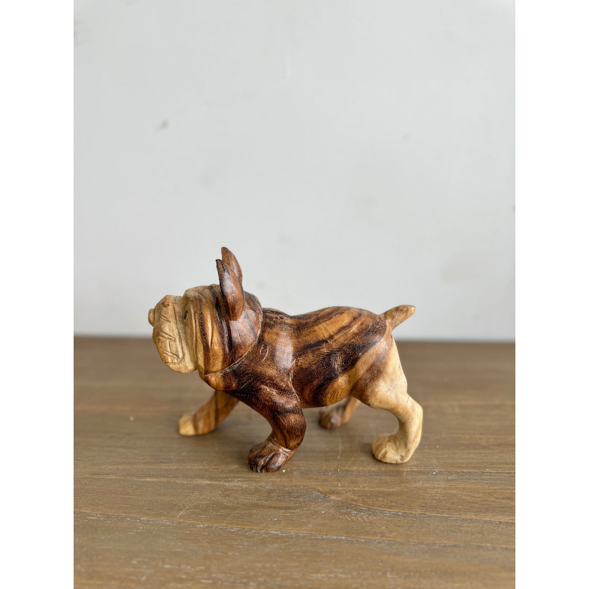Broward Design Center Hand-Carved Teak Bulldog – Small