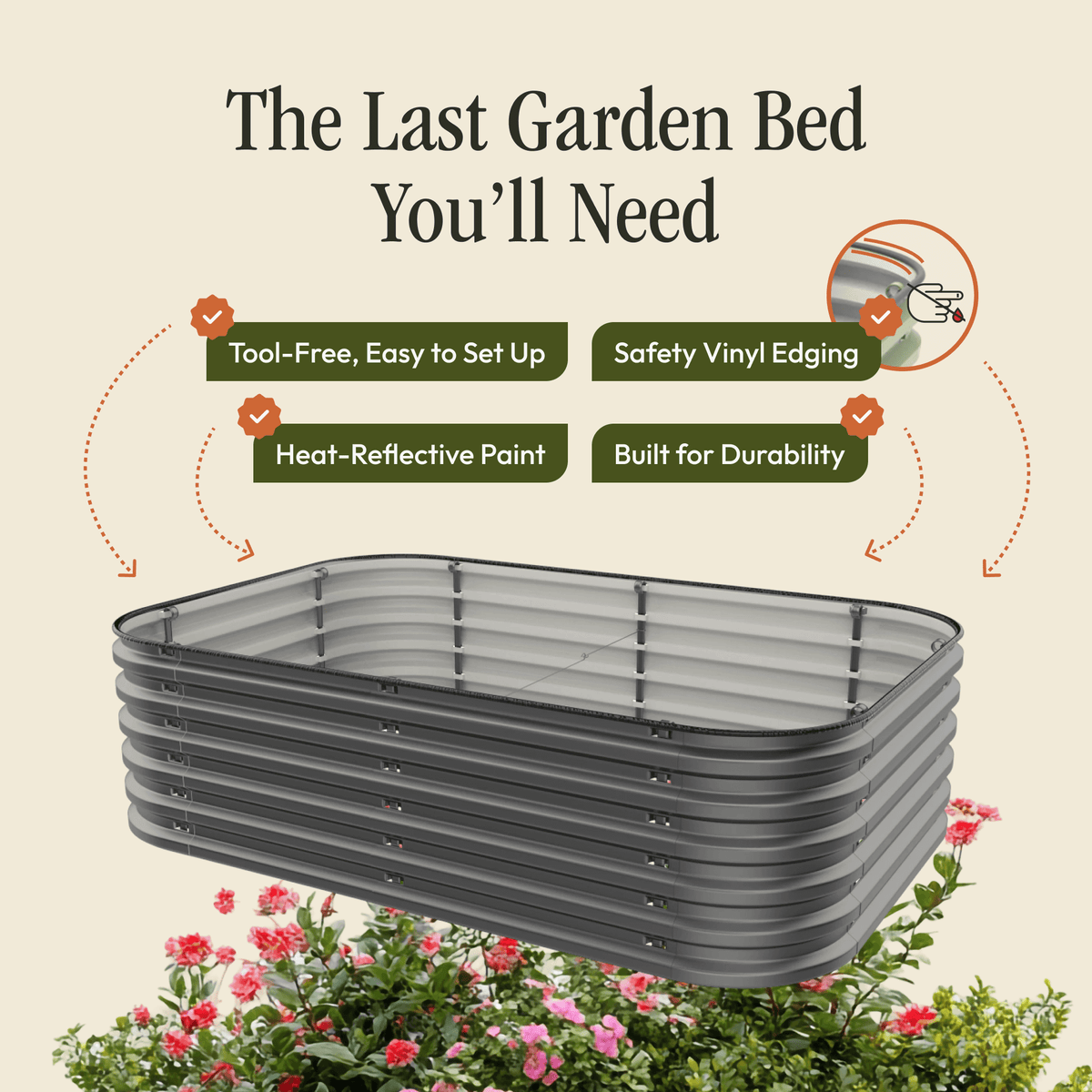 Gro-Rite “No Tools Needed” Premium Metal Raised Garden Bed Kit