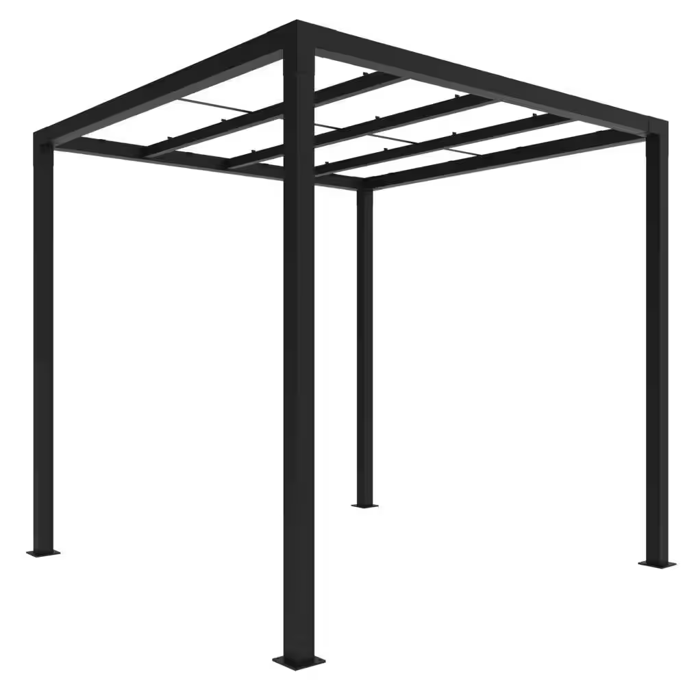 Barrette Outdoor Living 8' x 8' Matte Black Aluminum Pergola – Modern Outdoor Shade Structure