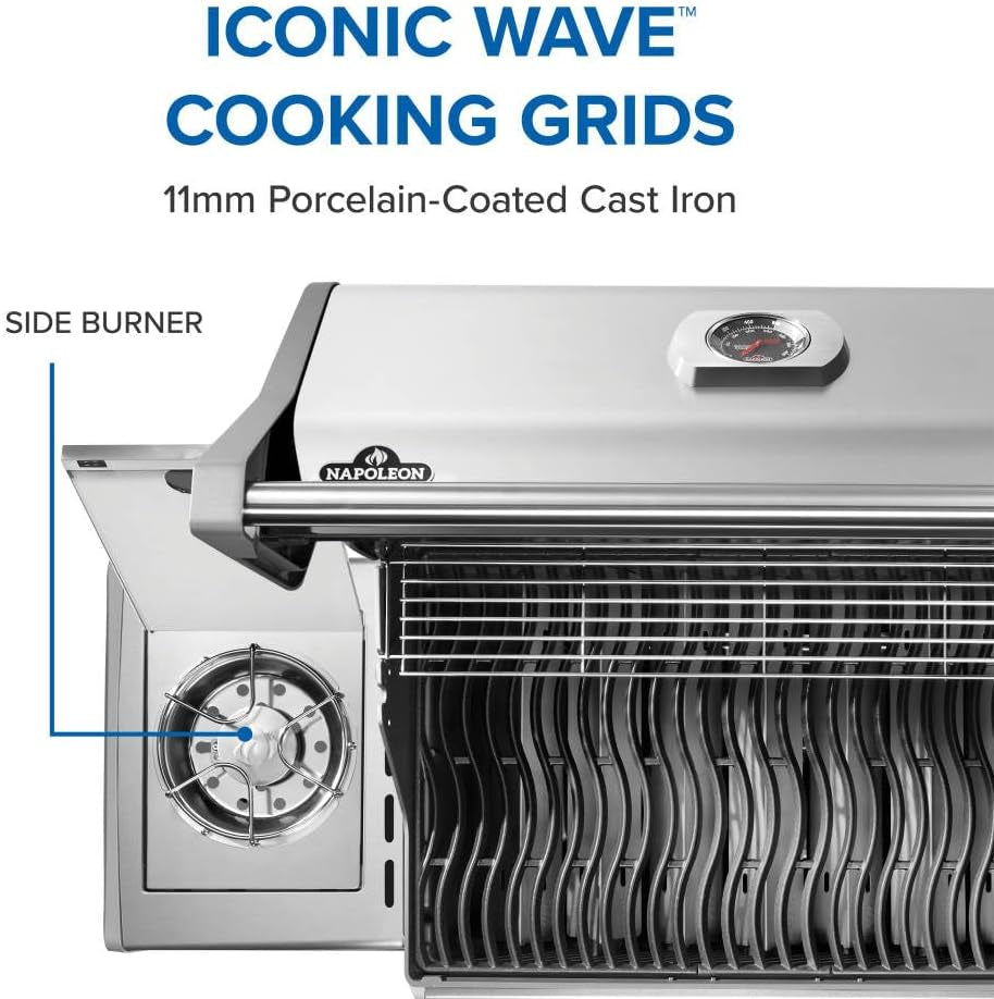 Rogue 525 Natural Gas Grill with Range Side Burner, Stainless Steel, Durable 4-Burner Cooking