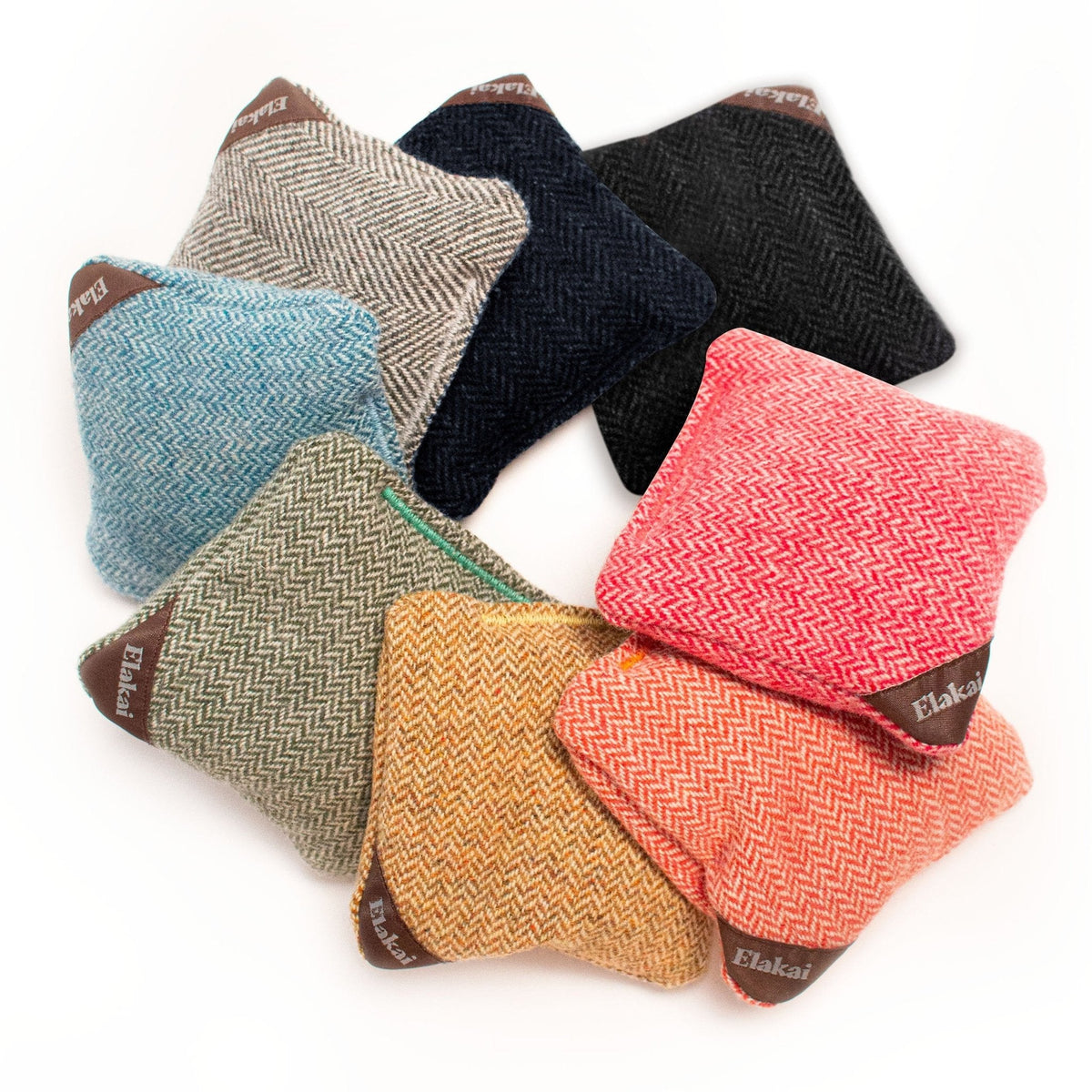 Elakai 4-in Travel Herringbone All-Weather Cornhole Bags | Set of 4