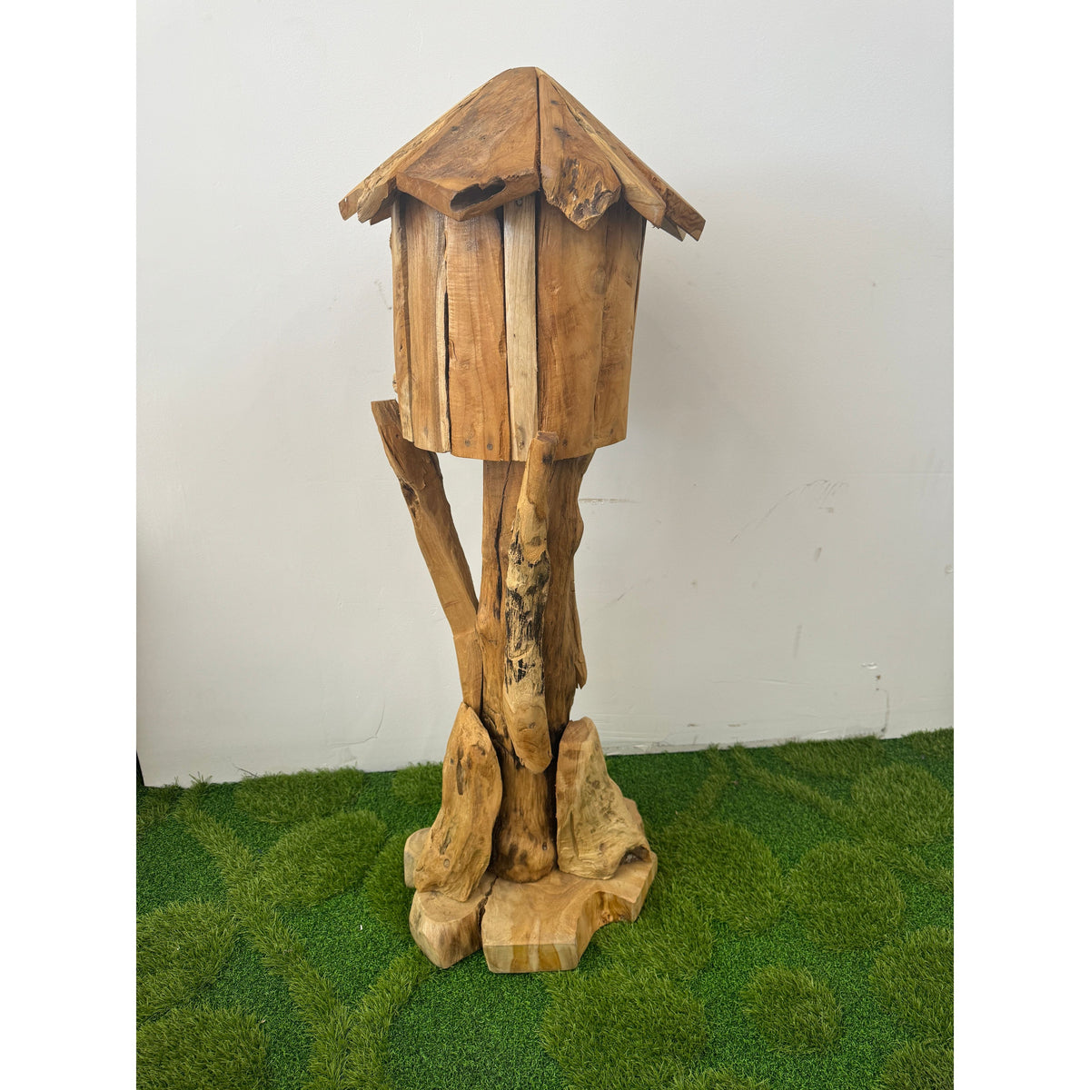 The Broward Design Center Hand-Carved Recycled Teak Birdhouse