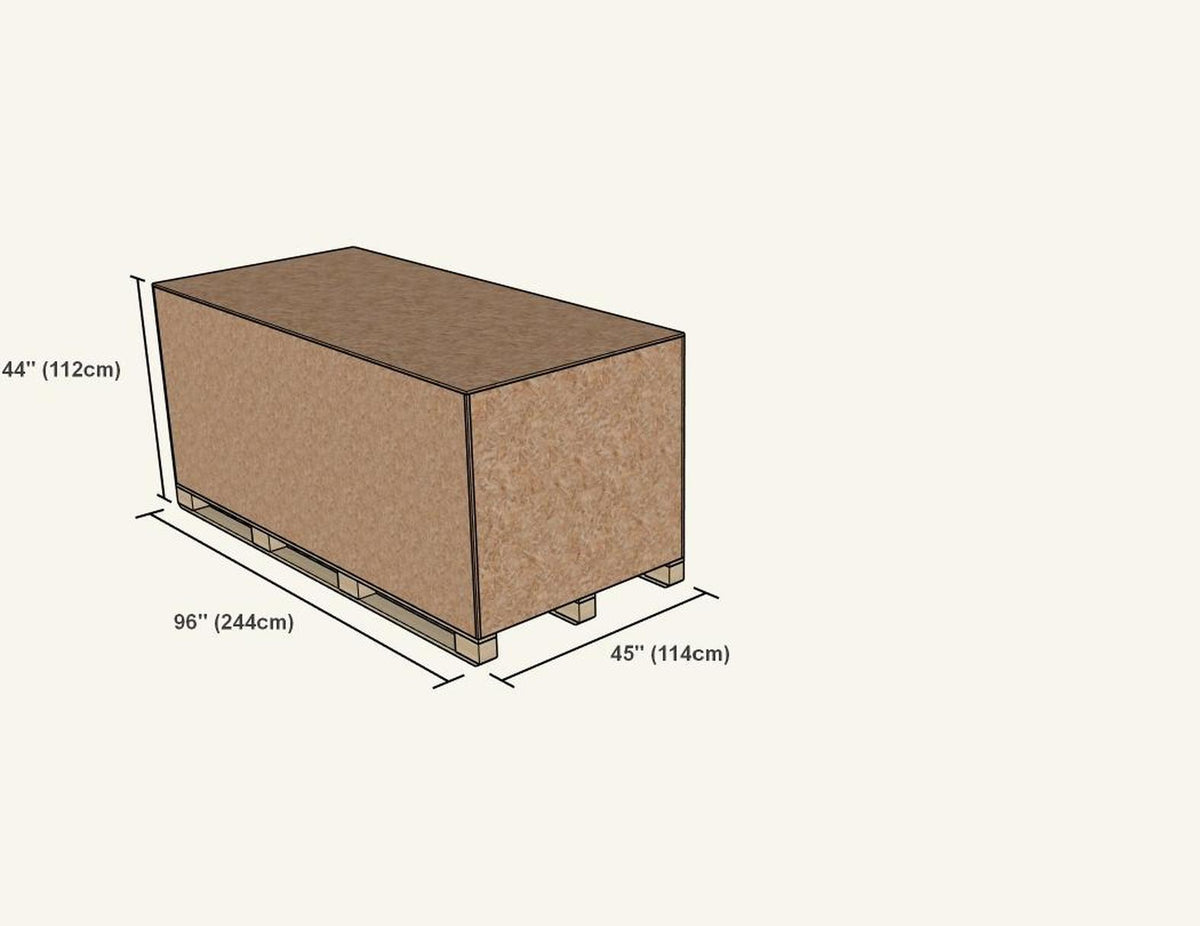 LeisureCraft Georgian CTC88 sauna freight crate and shipping dimensions
