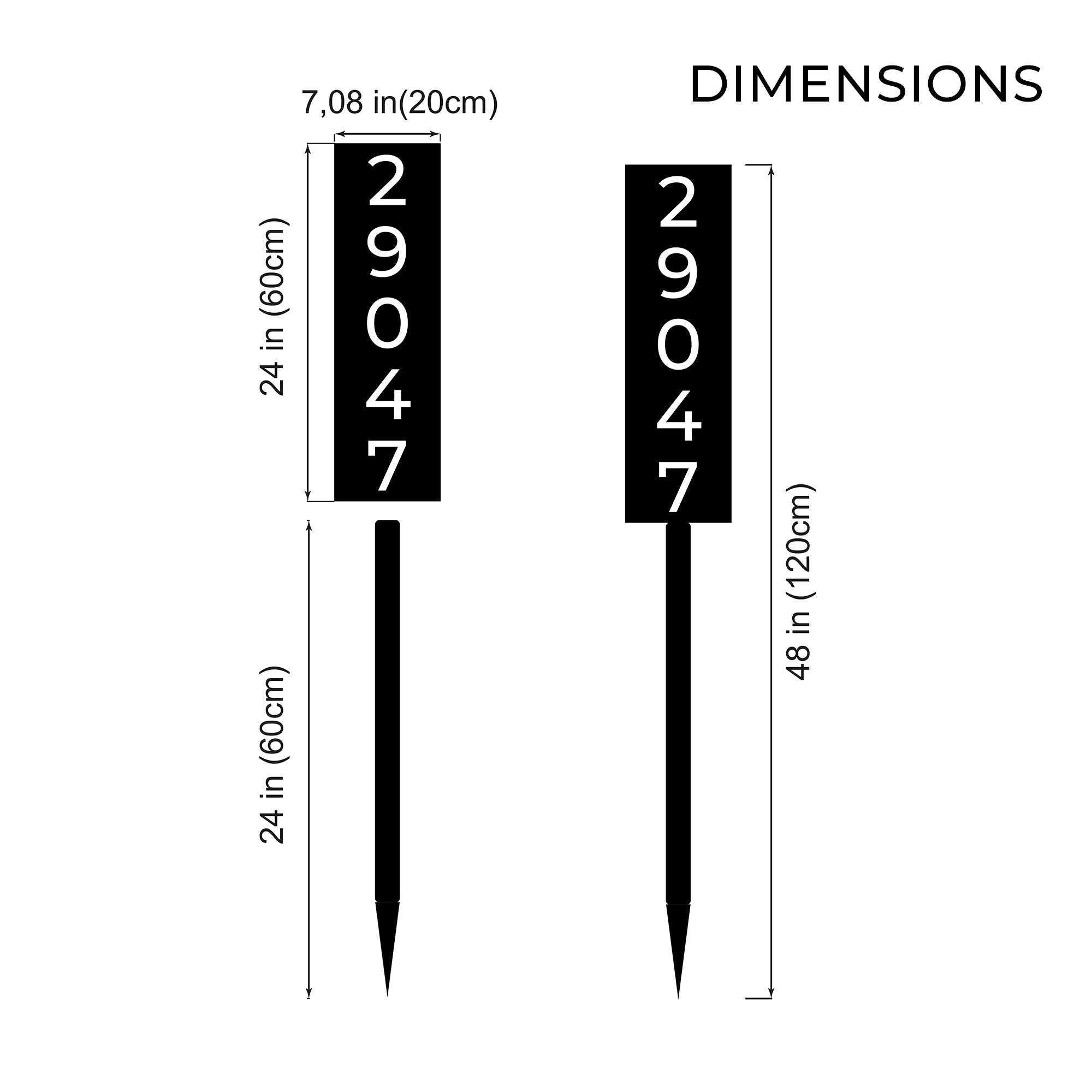 Selegna Signs Solar-Powered Illuminated House Number Sign – Staked Outdoor Address Sign