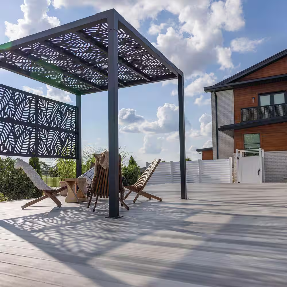 Barrette Outdoor Living 8' x 8' Matte Black Aluminum Pergola – Modern Outdoor Shade Structure