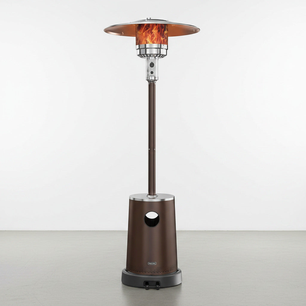 50,000 BTU Patio Heater with Sand Box, Table Design, Double-Layer Stainless Steel Burner, Wheels, Triple Protection System, Outdoor Heater for Home and Residential, Pinecone