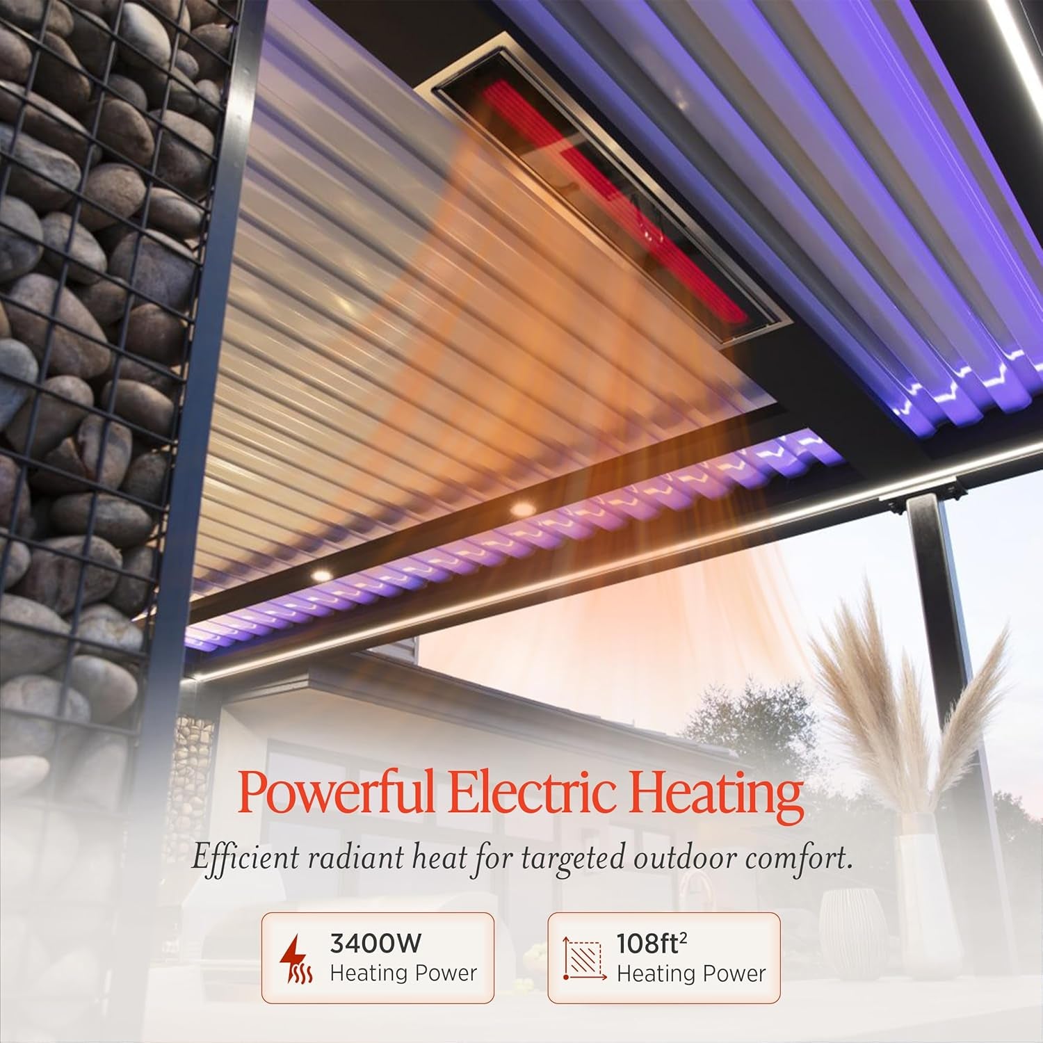 Bromic Platinum Smart Heat 3400W Electric Patio Heater - Radiant Infrared, 208V, Black Finish - BH0320021