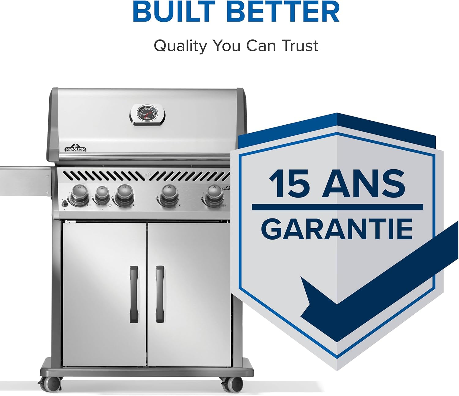 Rogue 525 Propane Gas Grill with Range Side Burner, Stainless Steel, Durable 5-Burner Grilling Experience