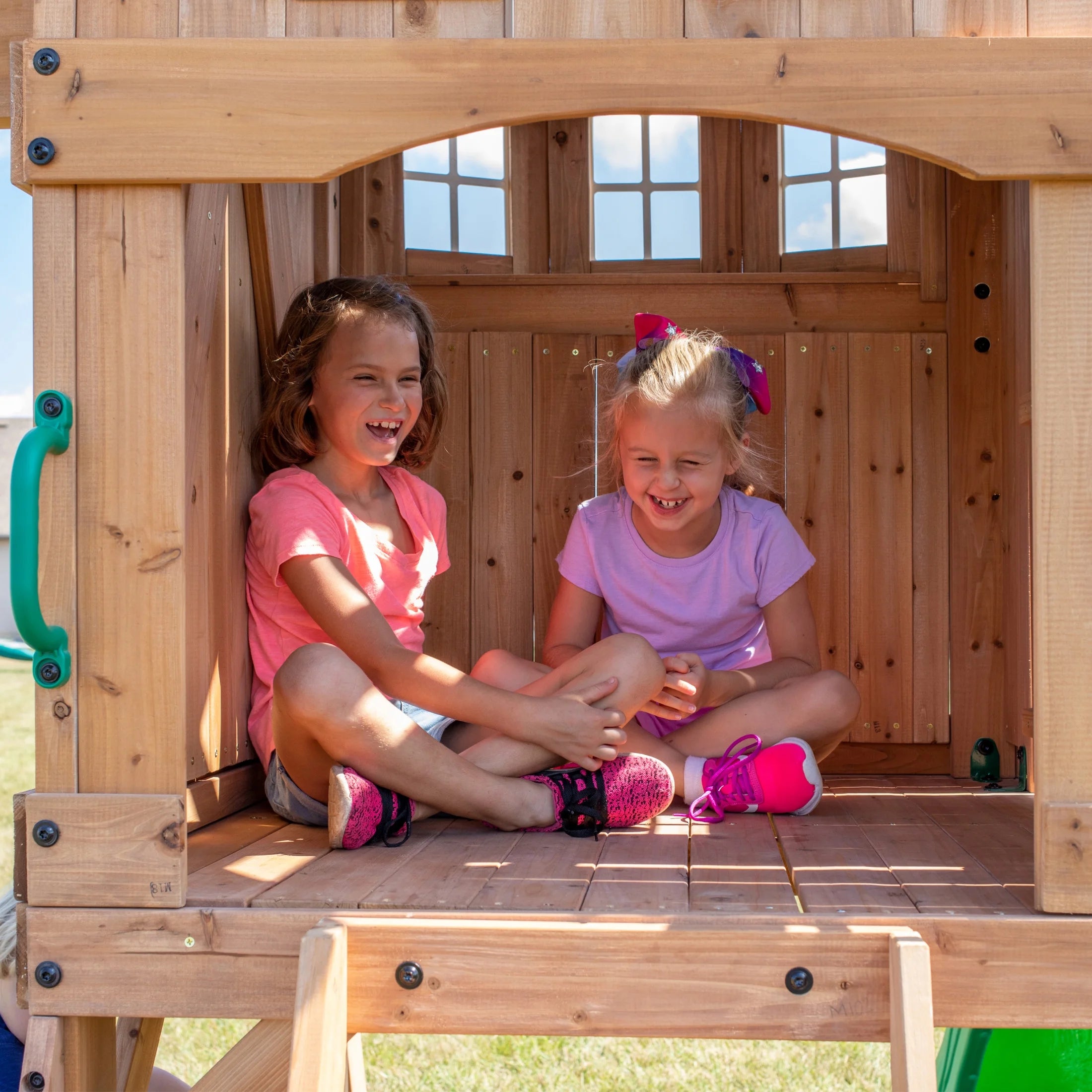 Montpelier Cedar Wood Swing Set, Slide, Clubhouse, Monkey Bars