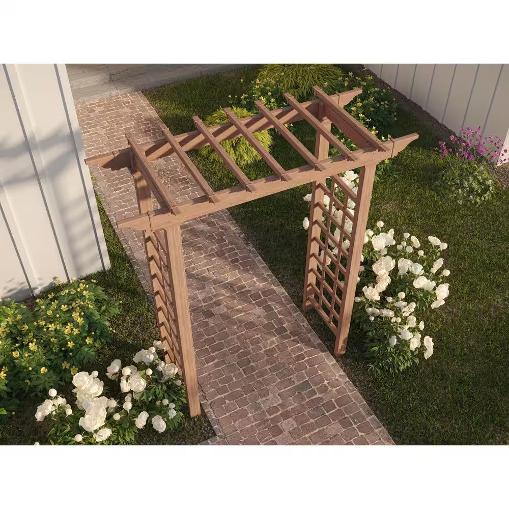 57"L X 24"W X 88"H Carolina Embossed Vinyl Arbor, Brown, VA84070