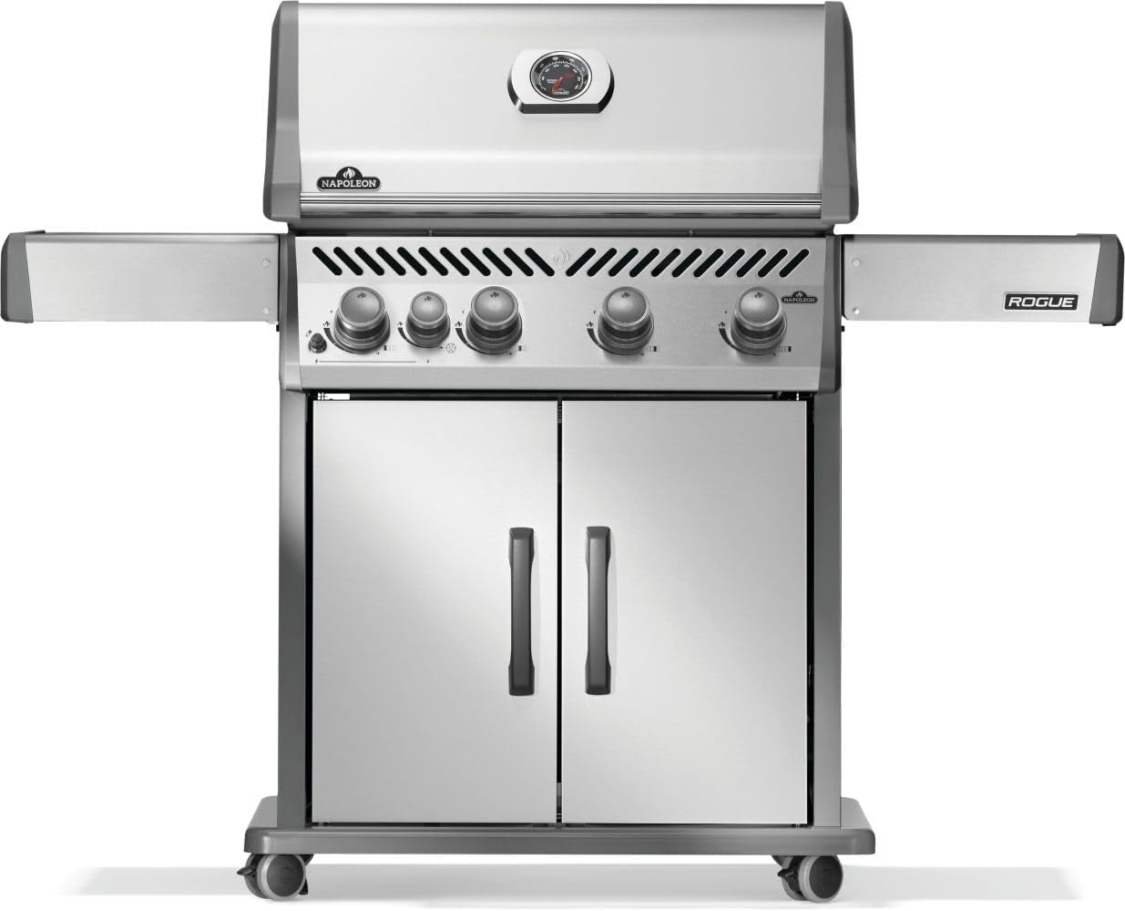 Rogue 525 Propane Gas Grill with Range Side Burner, Stainless Steel, Durable 5-Burner Grilling Experience