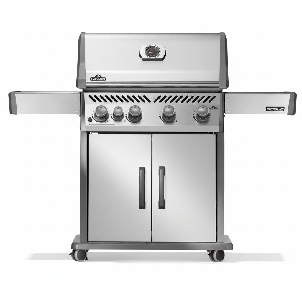 Rogue 525 Propane Gas Grill with Range Side Burner, Stainless Steel, Durable 5-Burner Grilling Experience