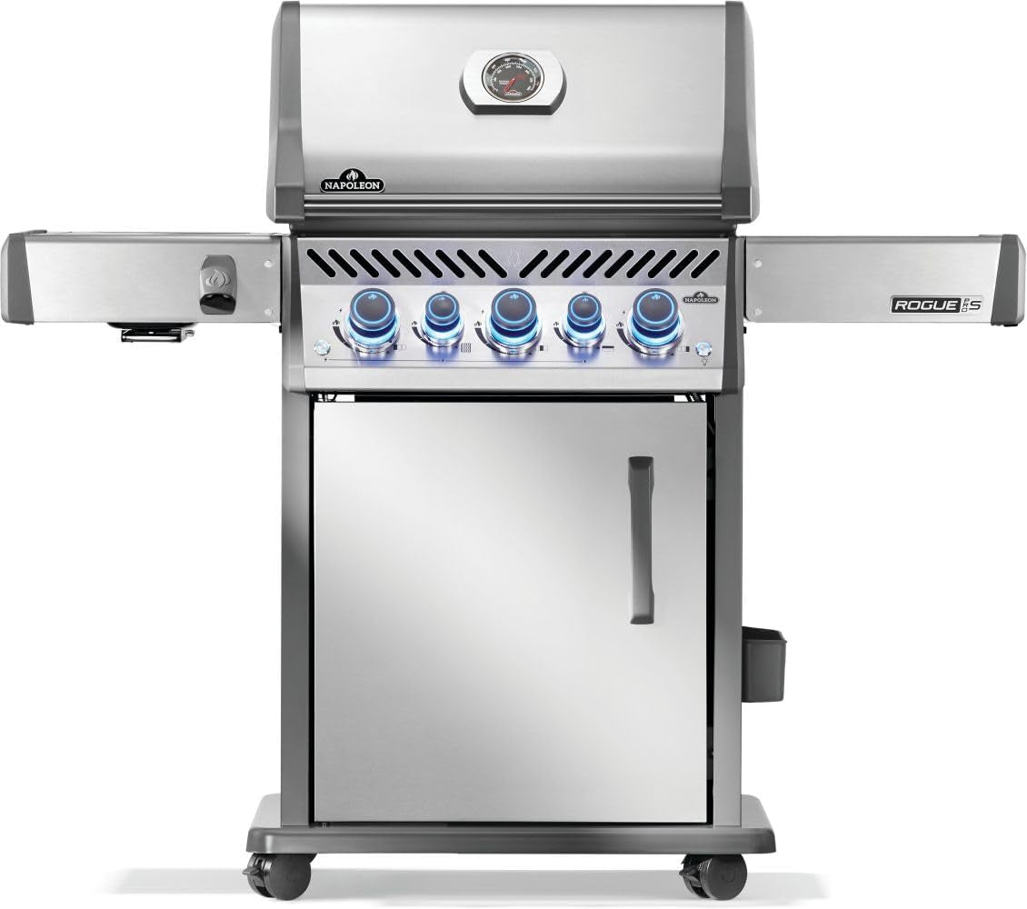 Rogue PRO-S 425 Natural Gas Grill with Infrared Side and Rear Burners, Stainless Steel, Durable 5-Burner Precision Cooking