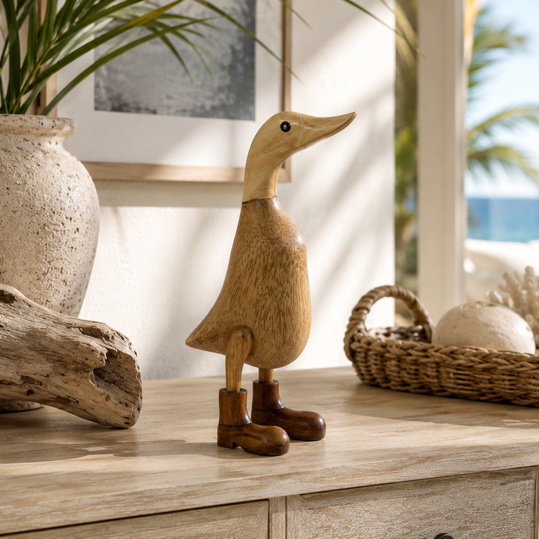 Broward Design Bali Hand-Carved Bamboo Duck Sculpture