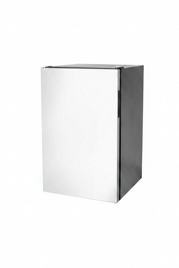 Contemporary Refrigerator – 4.5 Cu. Ft. Compact Stainless Steel Outdoor Fridge with Reversible Door and Full Temperature Control