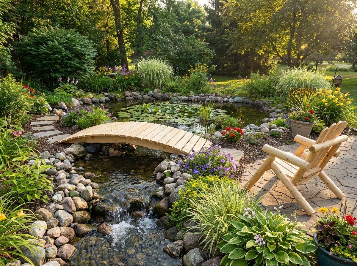 Cedar Creek 8-Ft White Cedar Garden Bridge