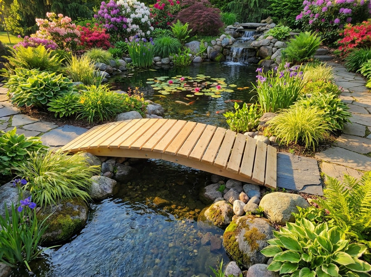Cedar Creek 8-Ft White Cedar Garden Bridge