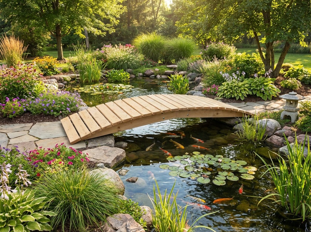 Cedar Creek 8-Ft White Cedar Garden Bridge