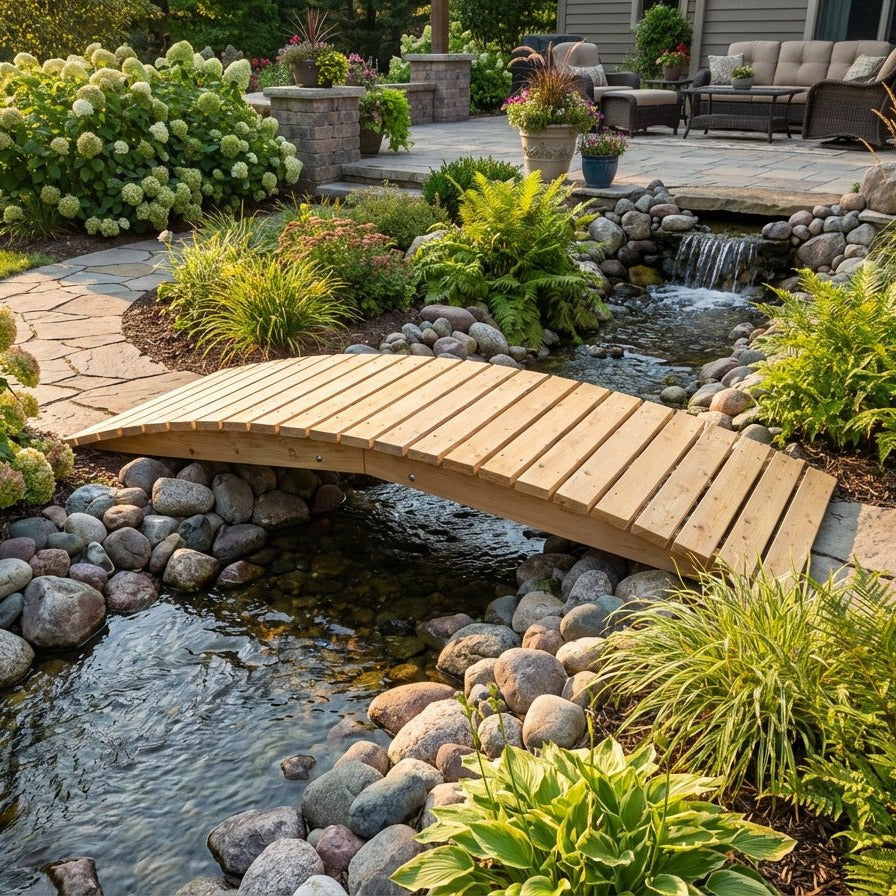 Cedar Creek 8-Ft White Cedar Garden Bridge