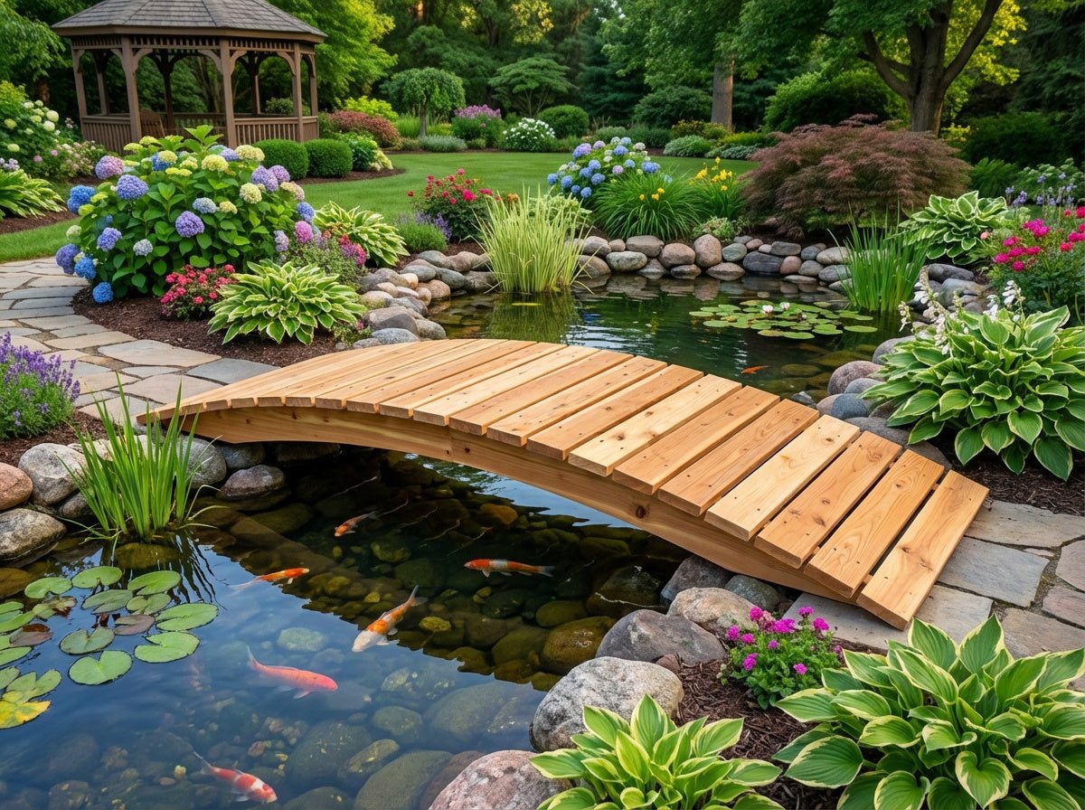 Cedar Creek 8-Ft White Cedar Garden Bridge
