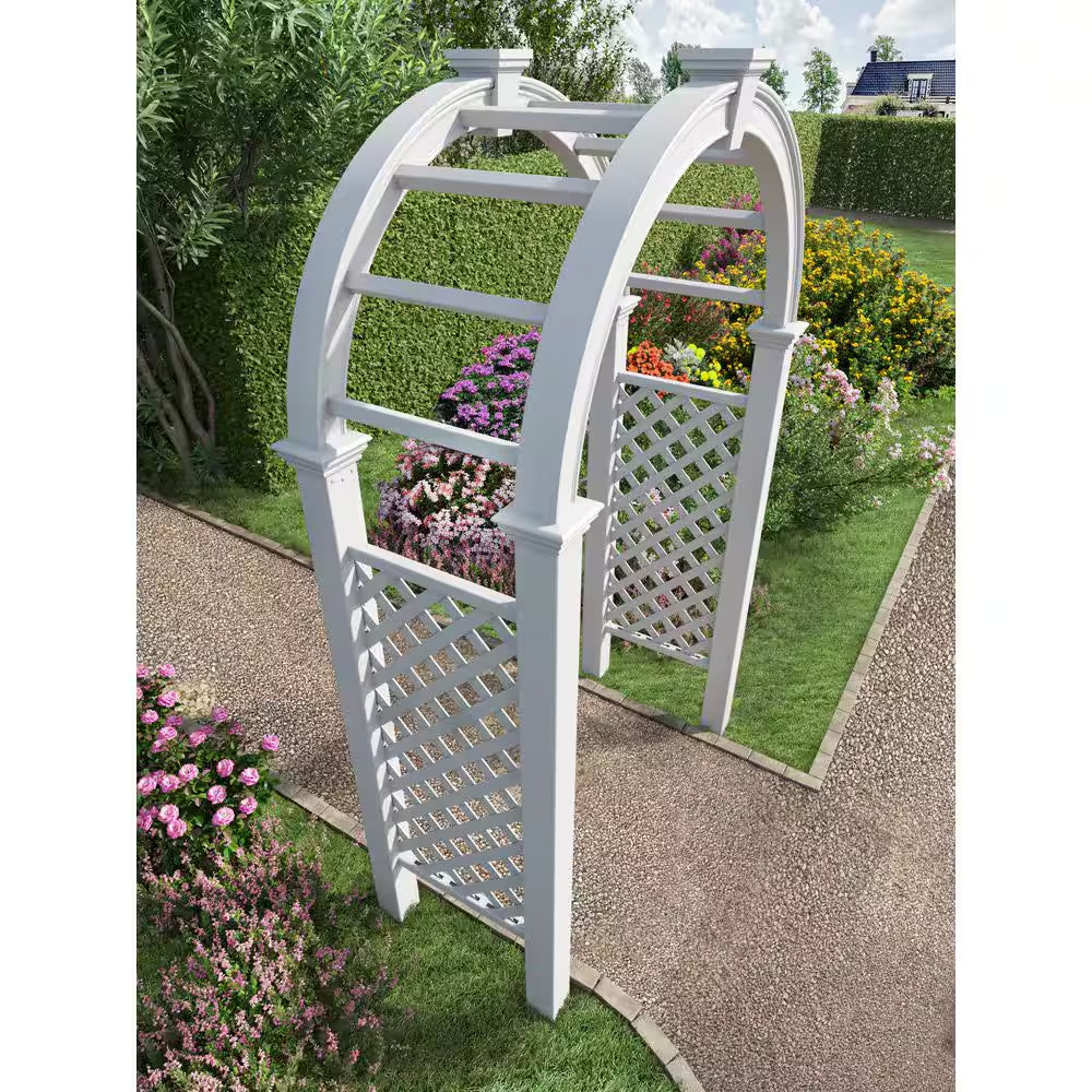 Nantucket Legacy 60 In. L X 100 In. H White Vinyl Arbor