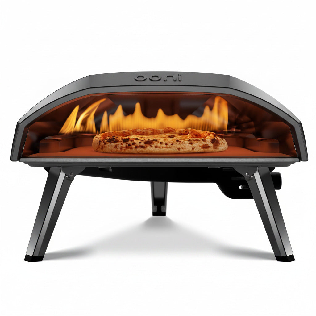 Ooni Koda 16 Natural Gas Pizza Oven – 16" Gas Powered Outdoor Oven with 28 Mbar Regulator and Gas Hose, Gas Powered Portable Pizza Oven - Foundry Black