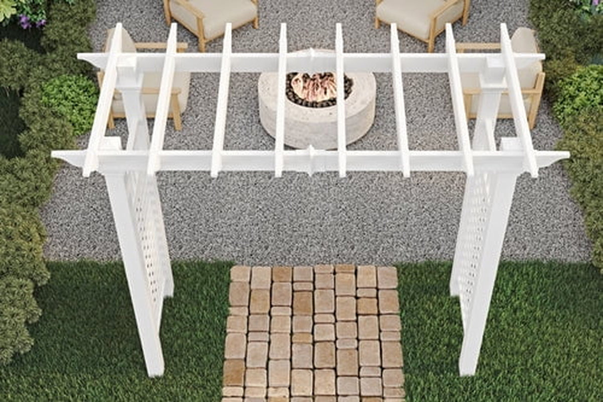 88" X 32" X 86.5" Fairfield Grande Vinyl Arbor, White, VA84231