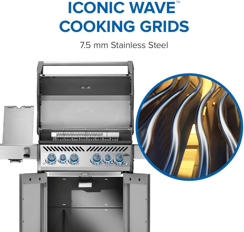 Rogue PRO-S 525 Natural Gas Grill with Infrared Side and Rear Burners, Stainless Steel, Durable 6-Burner Cooking Surface
