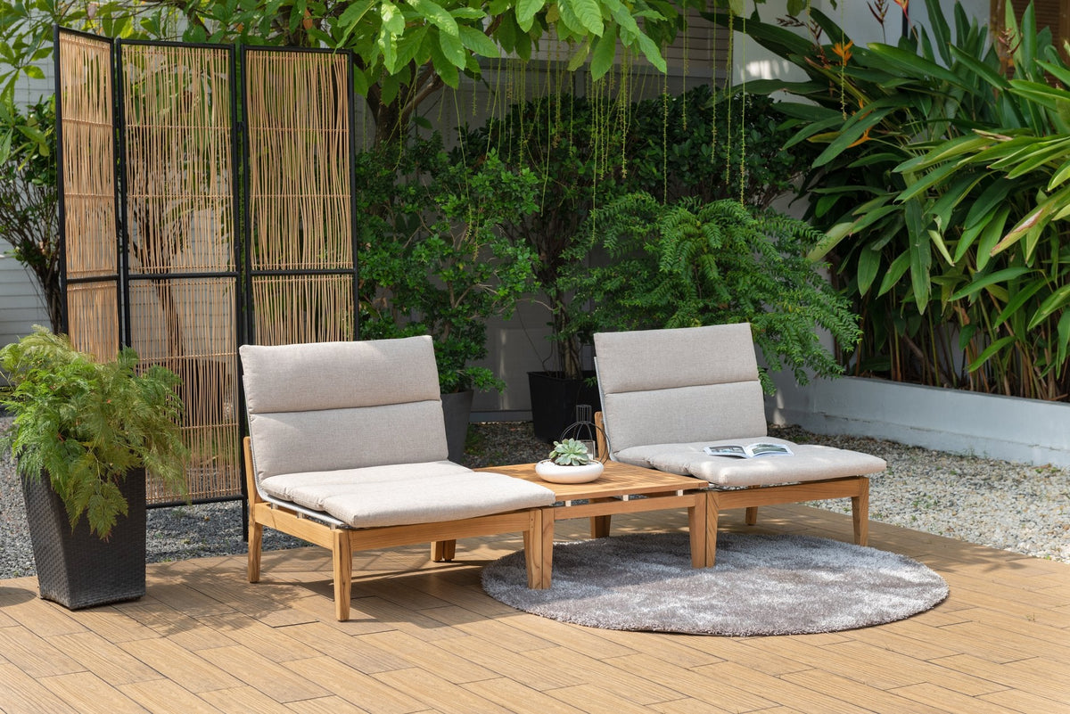 LifestyleGarden Arno Teak 3-Piece Modular Outdoor Bistro Set – Light