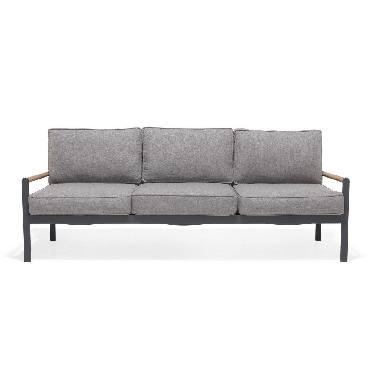 LifestyleGarden Amber Teak & Aluminum 3-Seater Outdoor Sofa