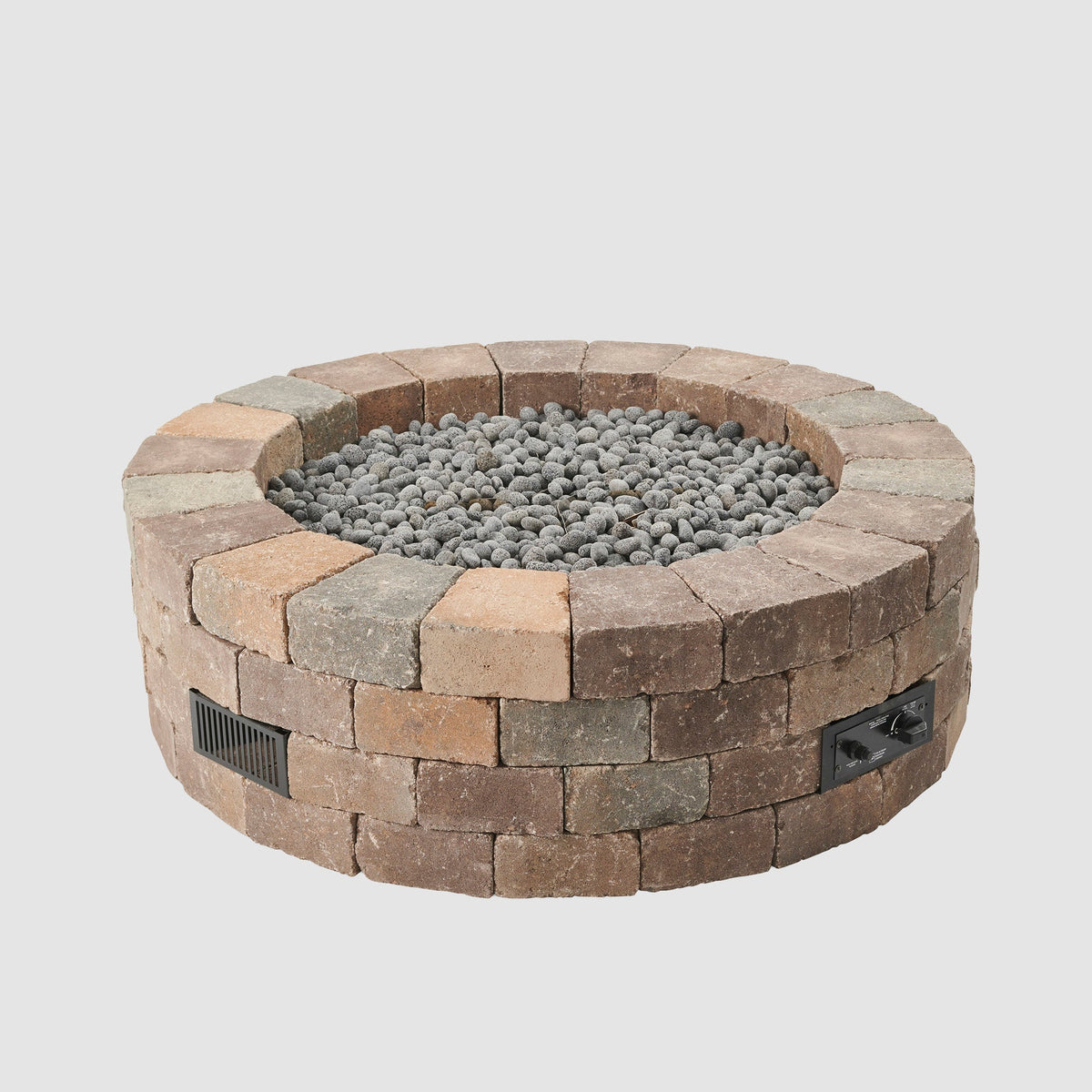 Bronson Block Round Gas Fire Pit Kit by Designing Backyards
