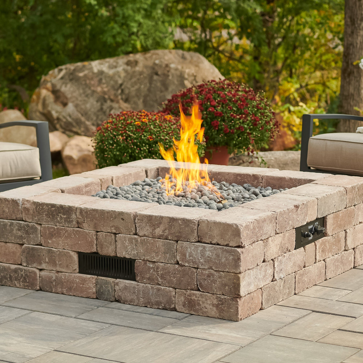 Outdoor GreatRoom Bronson 51" Square Gas Fire Pit Kit