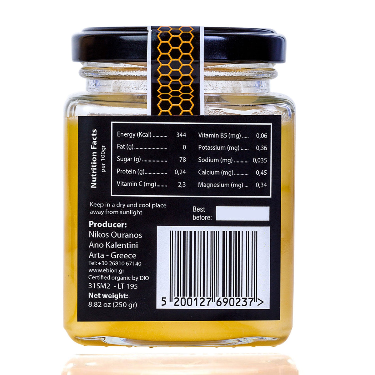 EBION Strawberry Tree Honey | Raw Organic Greek Honey