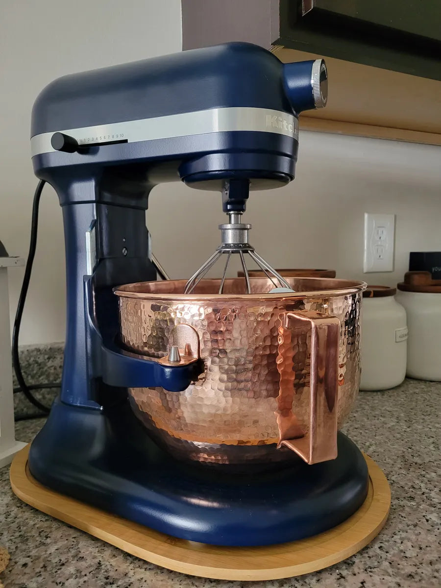 Sertodo Copper Mixing Bowl for KitchenAid Lift Stand Mixers - fits most 5, 6, 7, and 8 quart Mixer models