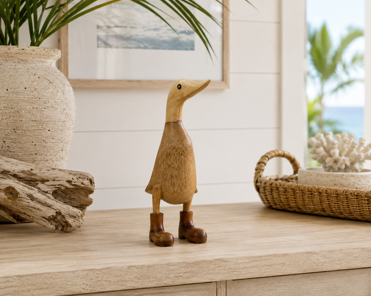 Broward Design Bali Hand-Carved Bamboo Duck Sculpture