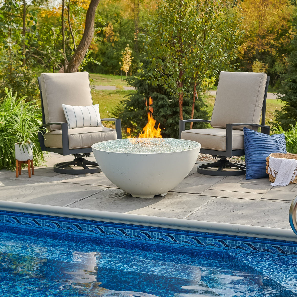 Cove Edge 42" Concrete Gas Fire Pit Bowl by Designing Backyards