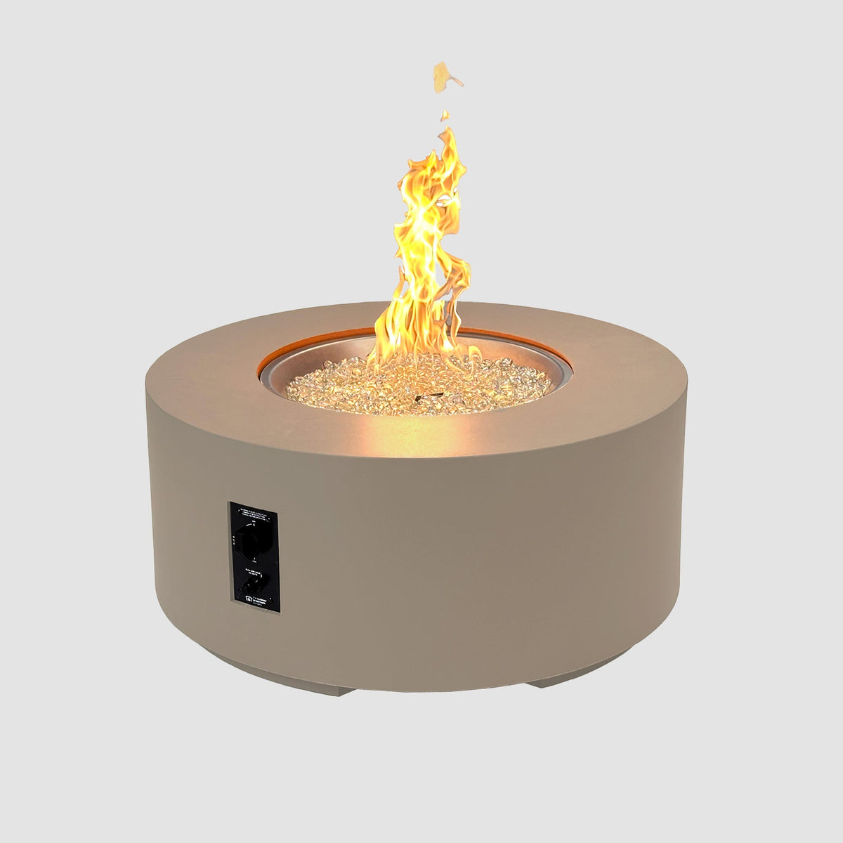 Outdoor GreatRoom Cove Round Concrete Gas Fire Pit Table | 36"–72"