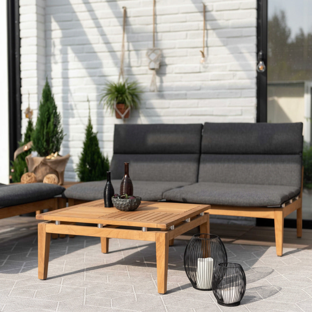 LifestyleGarden Arno Teak 6-Piece Modular Corner Sofa Set – Dark