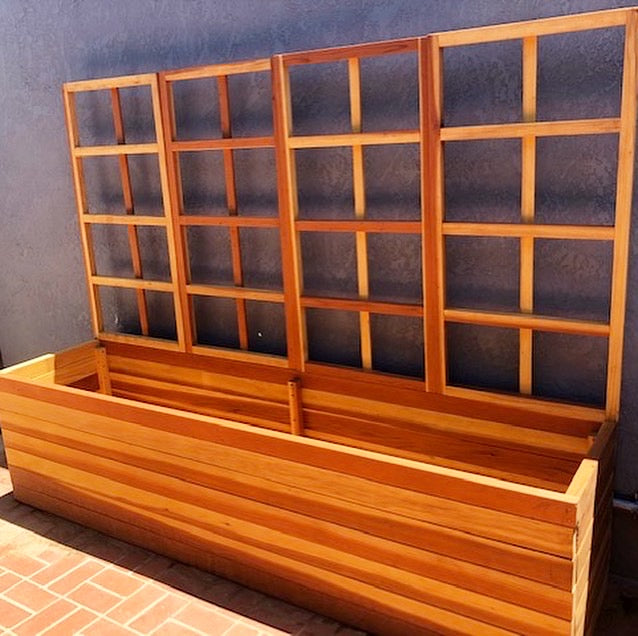 Best Redwood San Laura's Redwood Planter Box with Trellis