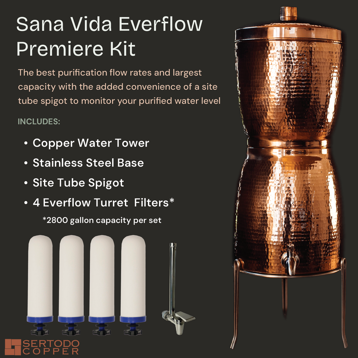 Sertodo Sana Vida EverFlow Copper Water Filtration Systems