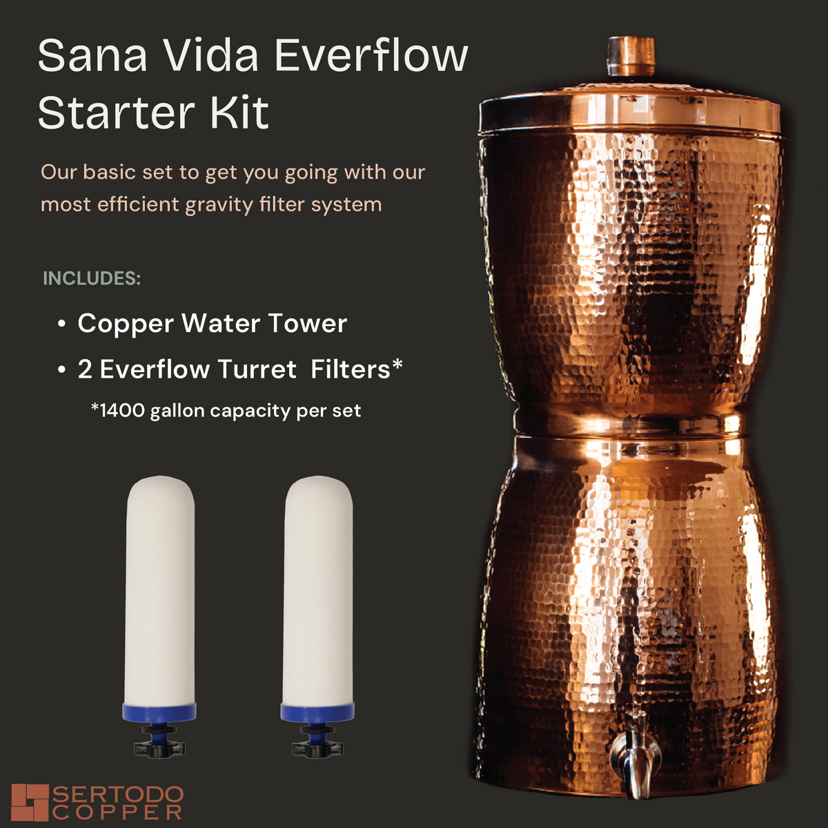 Sertodo Sana Vida EverFlow Copper Water Filtration Systems