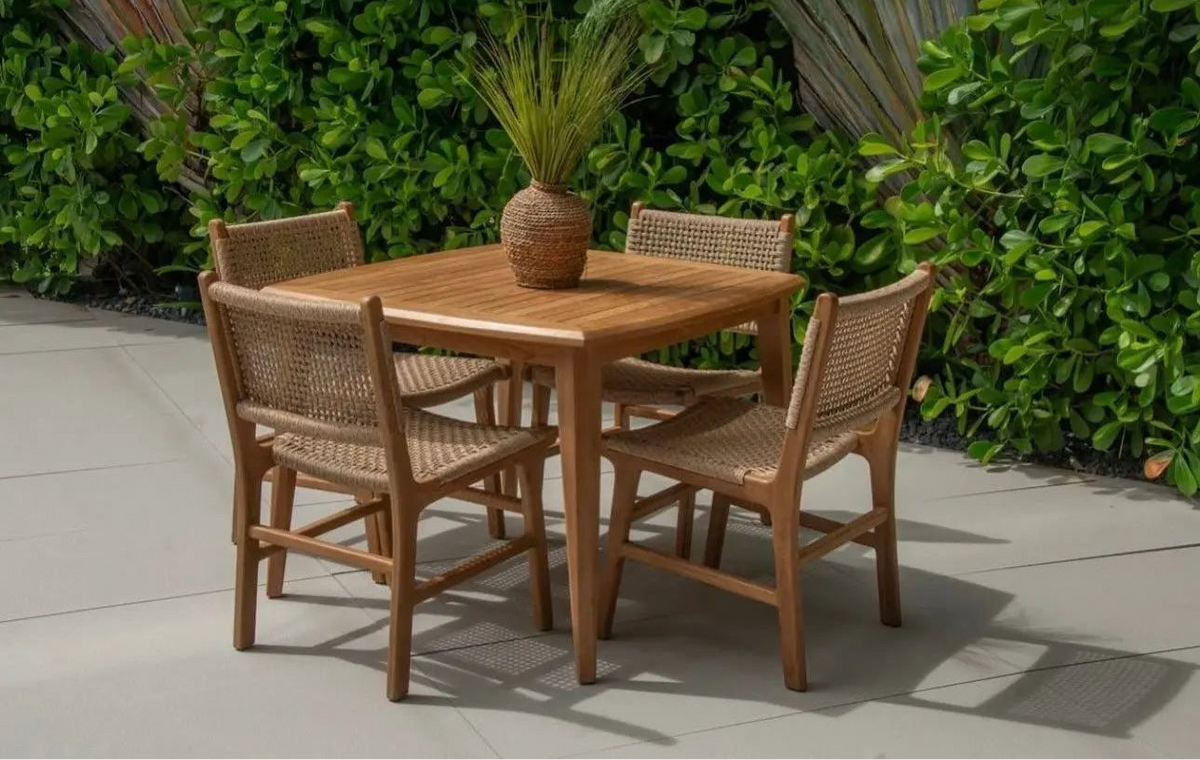 The Broward Design Center Harris Recycled Teak Dining Table – 39"