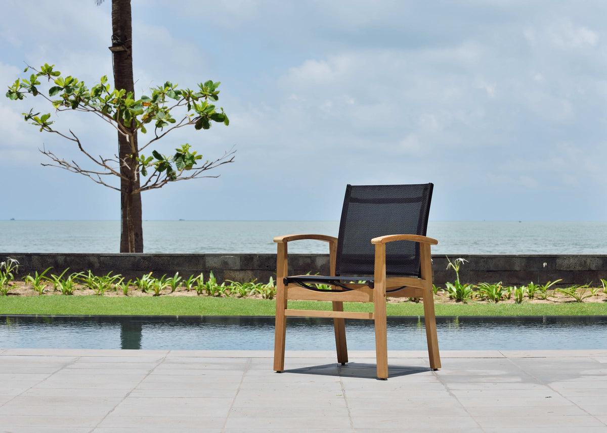 LifestyleGarden Rinjani Teak Table & Fortuna Armchair Dining Set – 2 Size Options