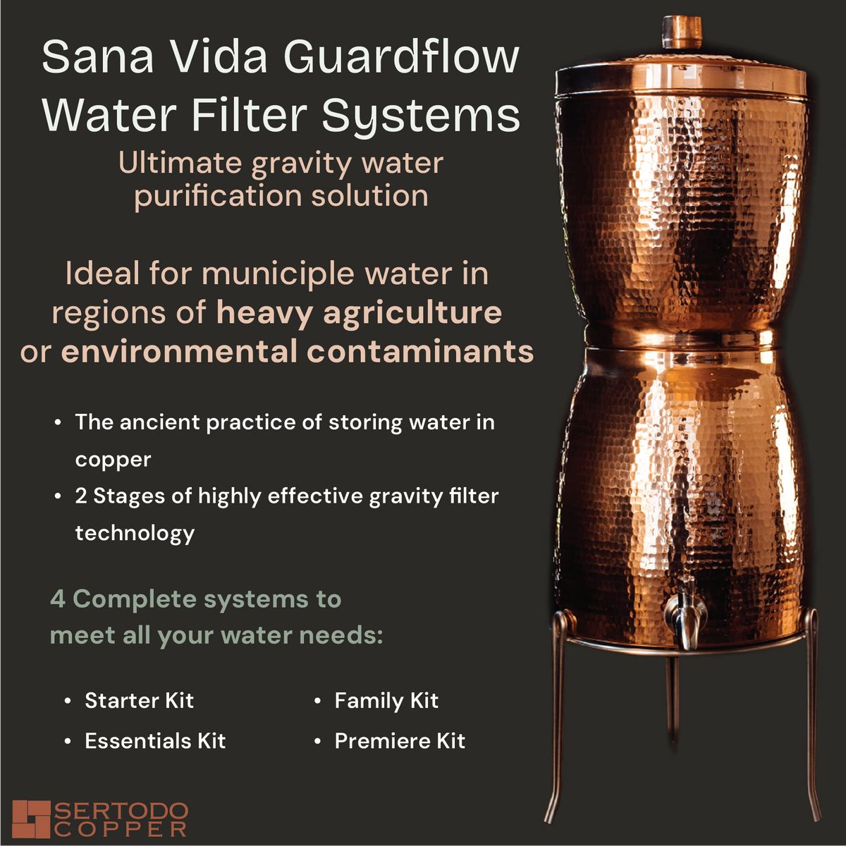 Sertodo Sana Vida GuardFlow Copper Water Filtration System