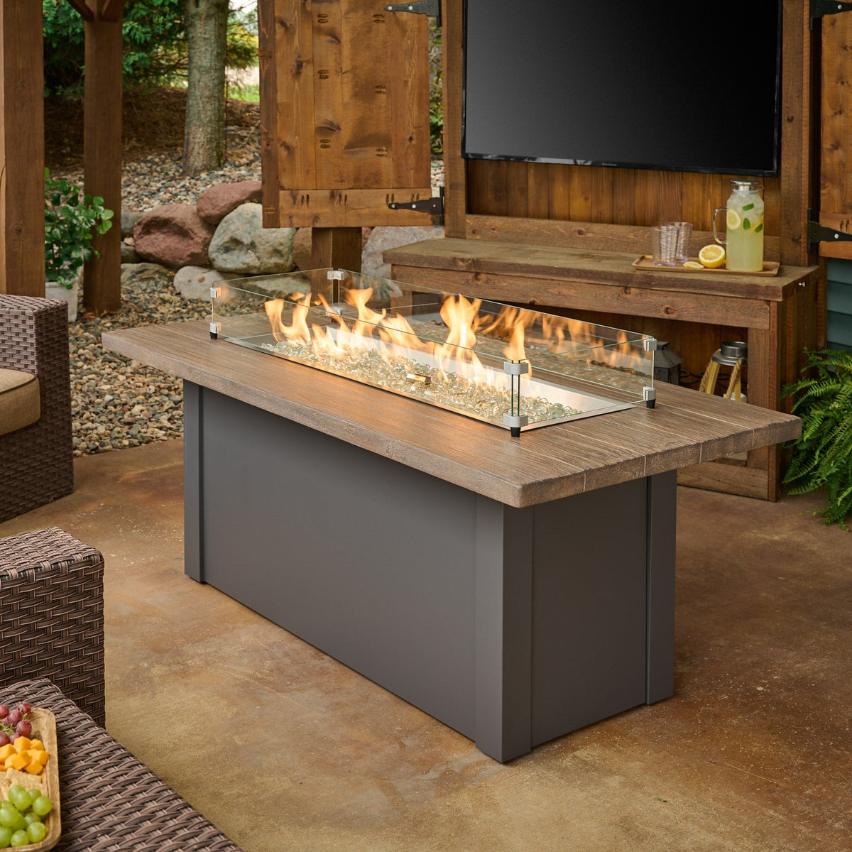 The Outdoor GreatRoom Company Havenwood 62-Inch Linear Gas Fire Pit Table