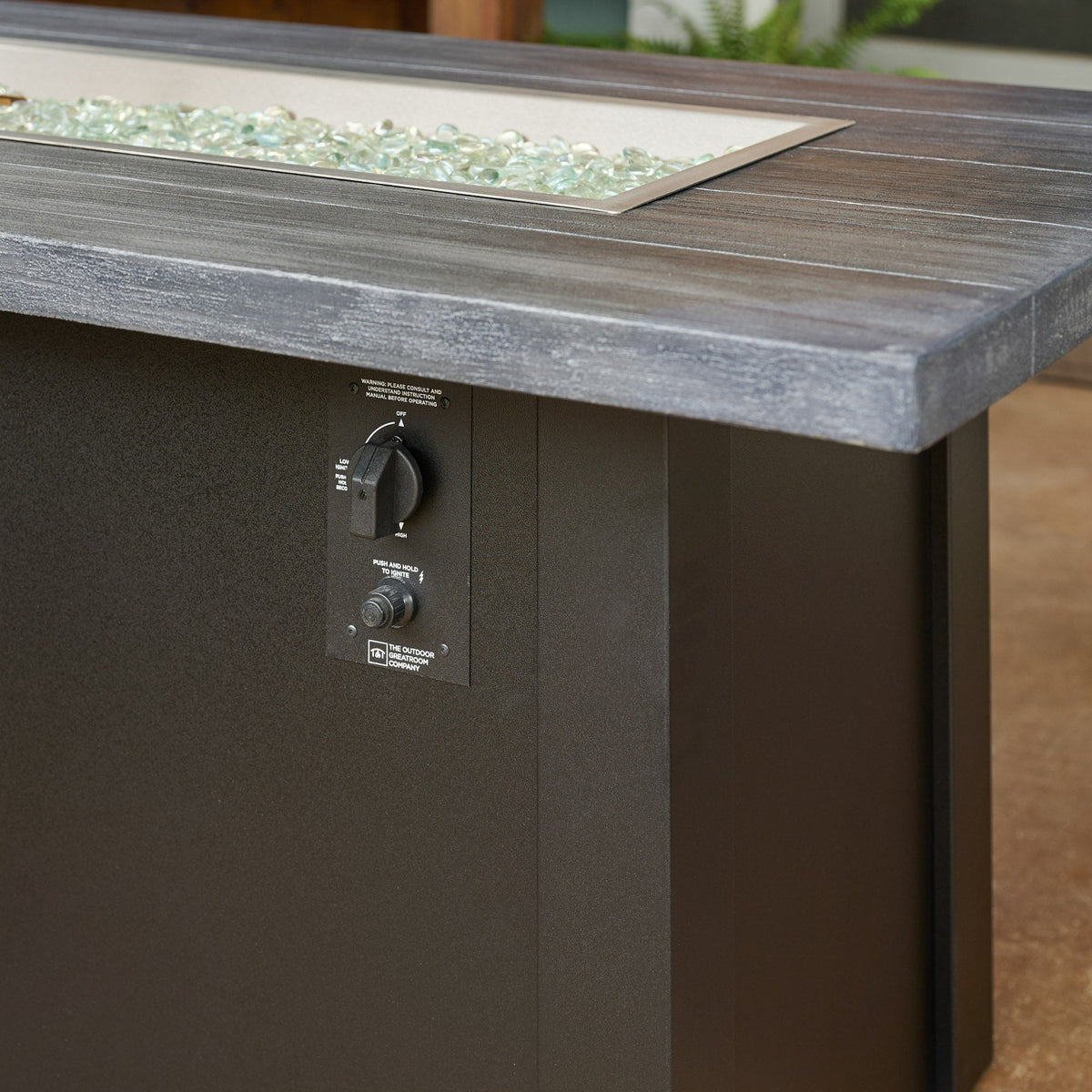 The Outdoor GreatRoom Company Havenwood 62-Inch Linear Gas Fire Pit Table